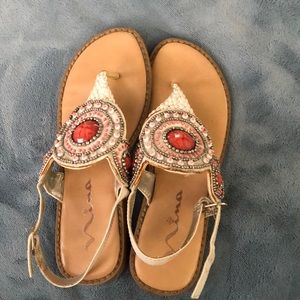 Beautiful white and Coral sandal .